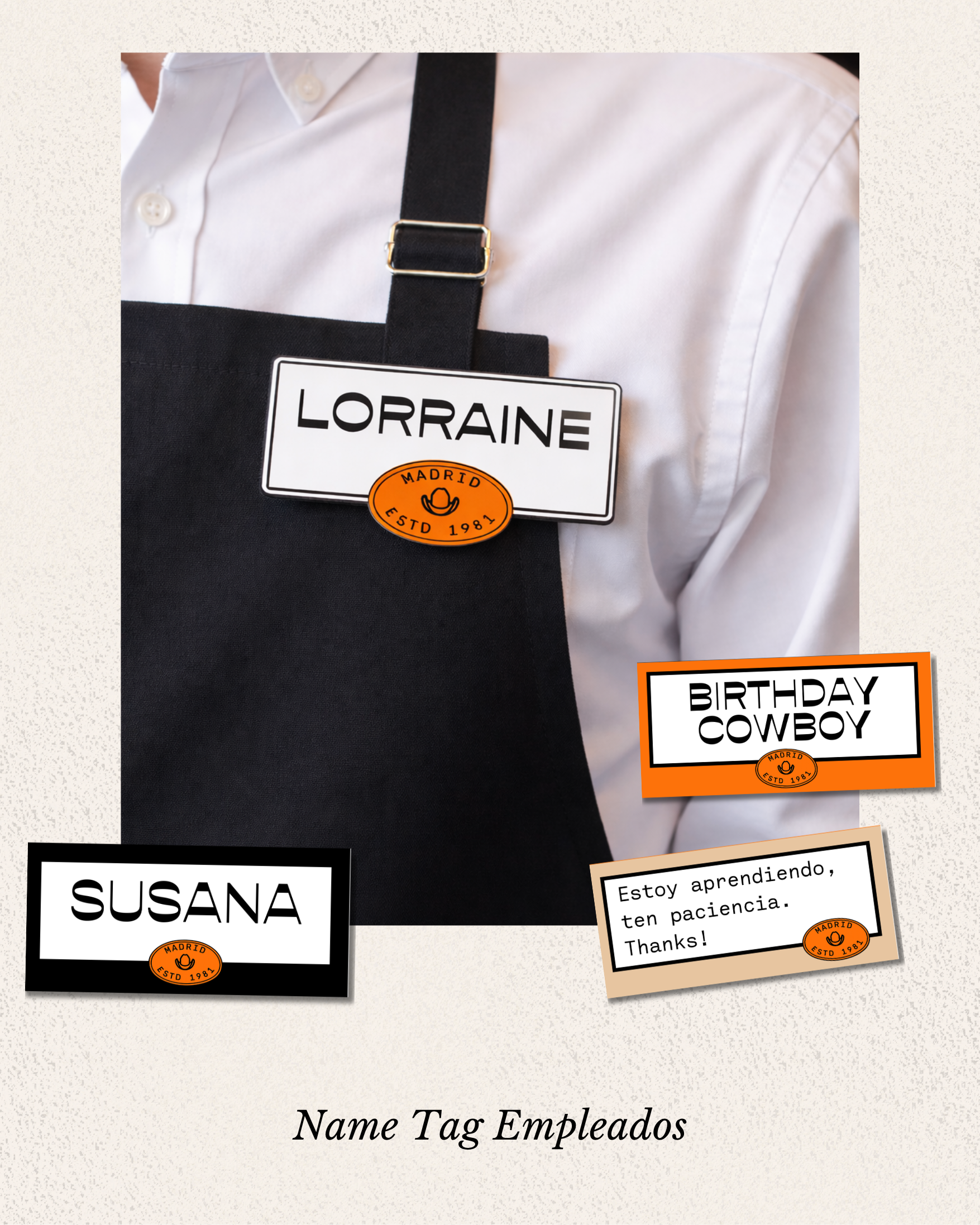 name tag Diseño de chapas de nombres para empleados
